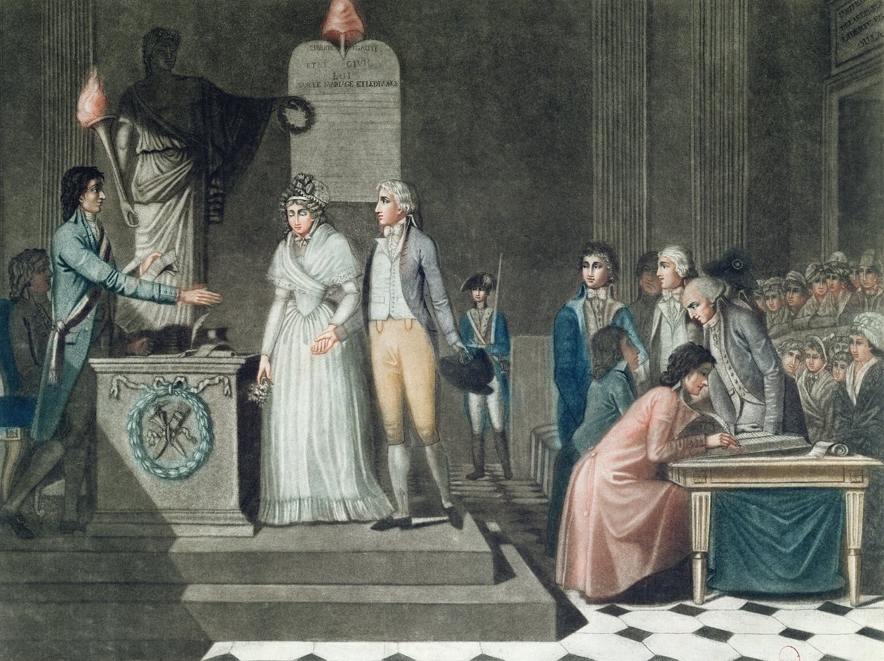 Le mariage républicain, gravé par Le Grand - Jean Baptiste Mallet