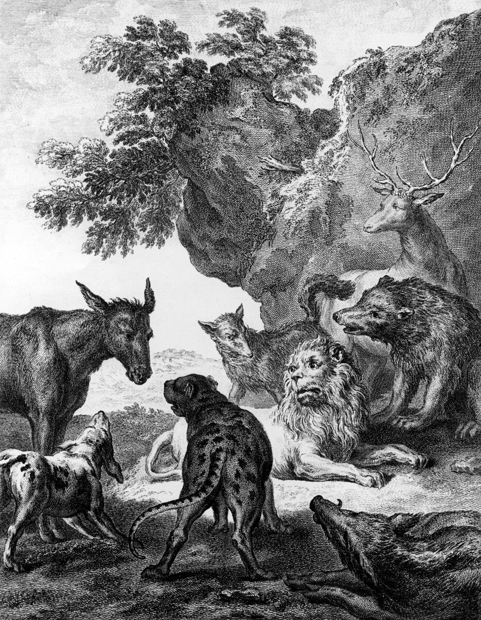 Les animaux malades de la peste, illustration pour les Fables de La Fontaine, 1755 - Jean Baptiste Oudry