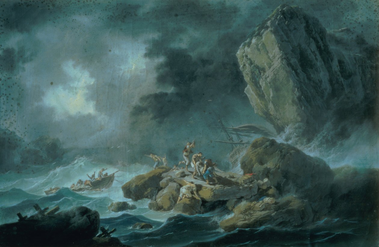 Paysage marin en tempête - Jean Baptiste Pillement