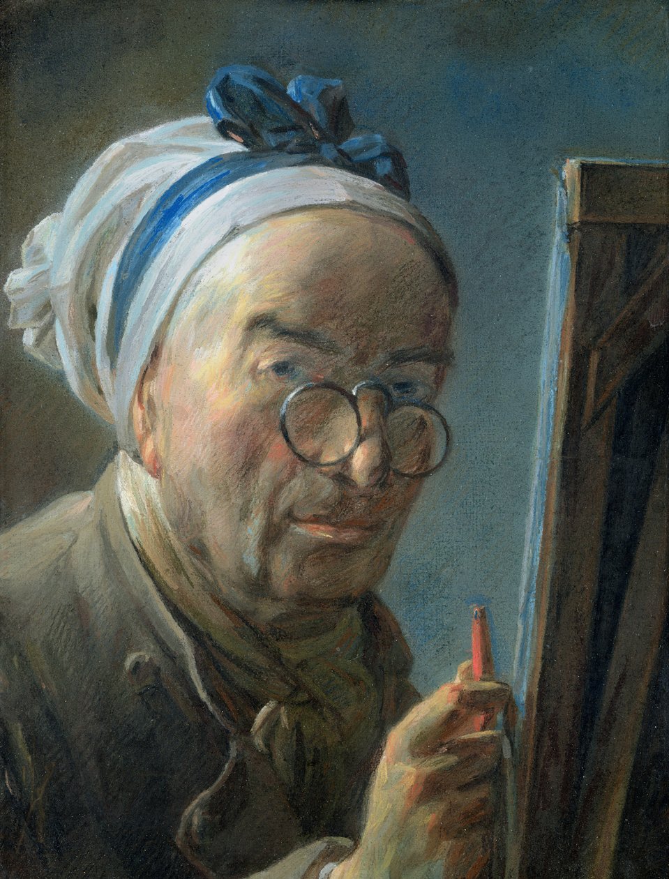 Autoportrait avec un chevalet, c.1775-79 - Jean Baptiste Simeon Chardin