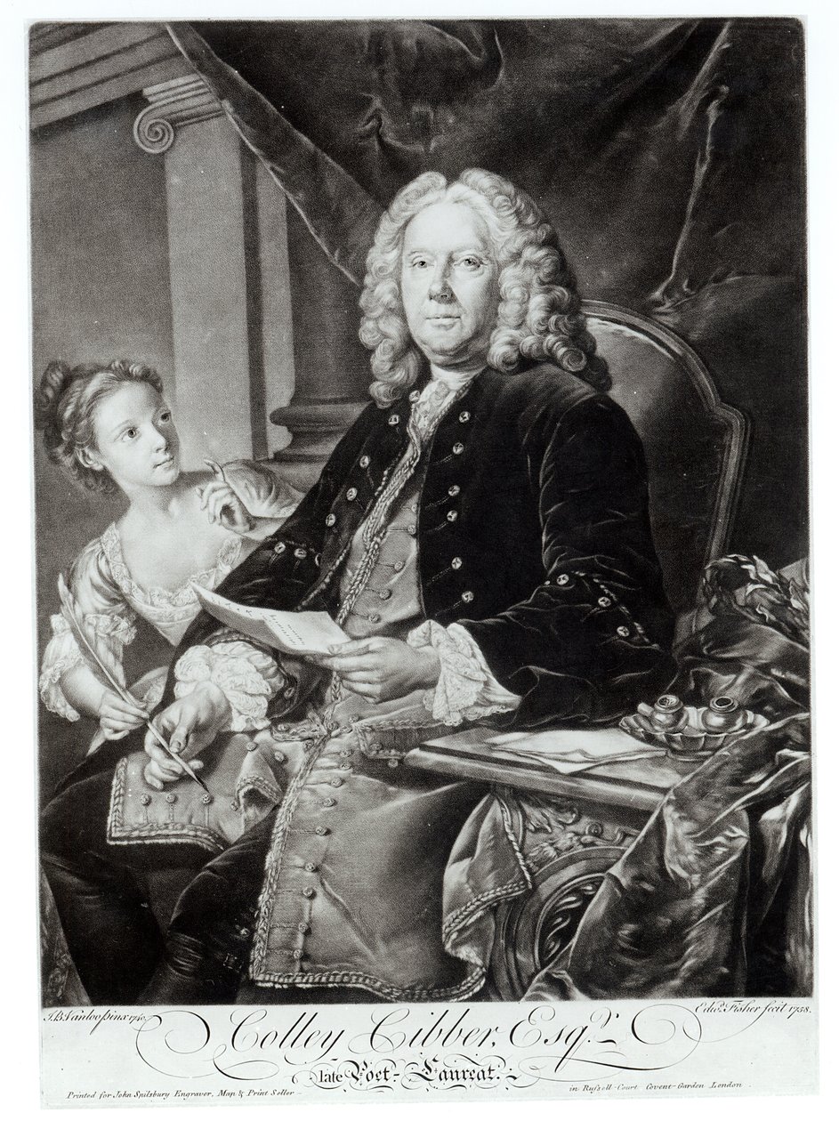 Colley Cibber (1671-1757), gravé par Edward Fisher, 1758 - Jean Baptiste Vanloo