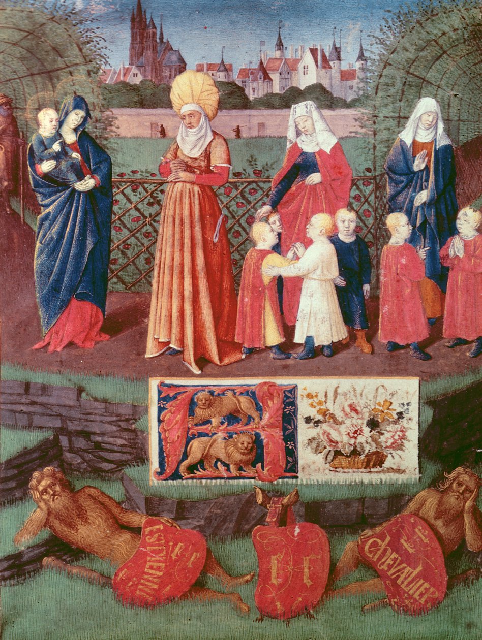 Nouv Acq Lat 1416 f.121r Sainte Anne avec trois femmes mariées, des 