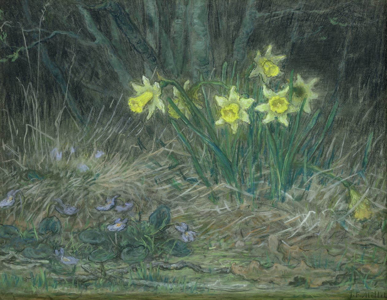 Narcisses et Violettes, c.1867 - Jean Francois Millet