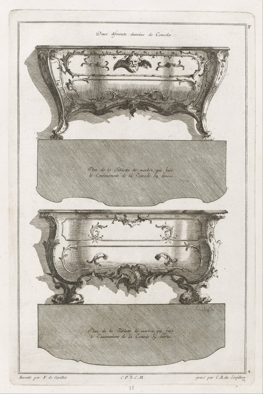 Livre de différents desseins de commodes - Jean François Cuvilliés