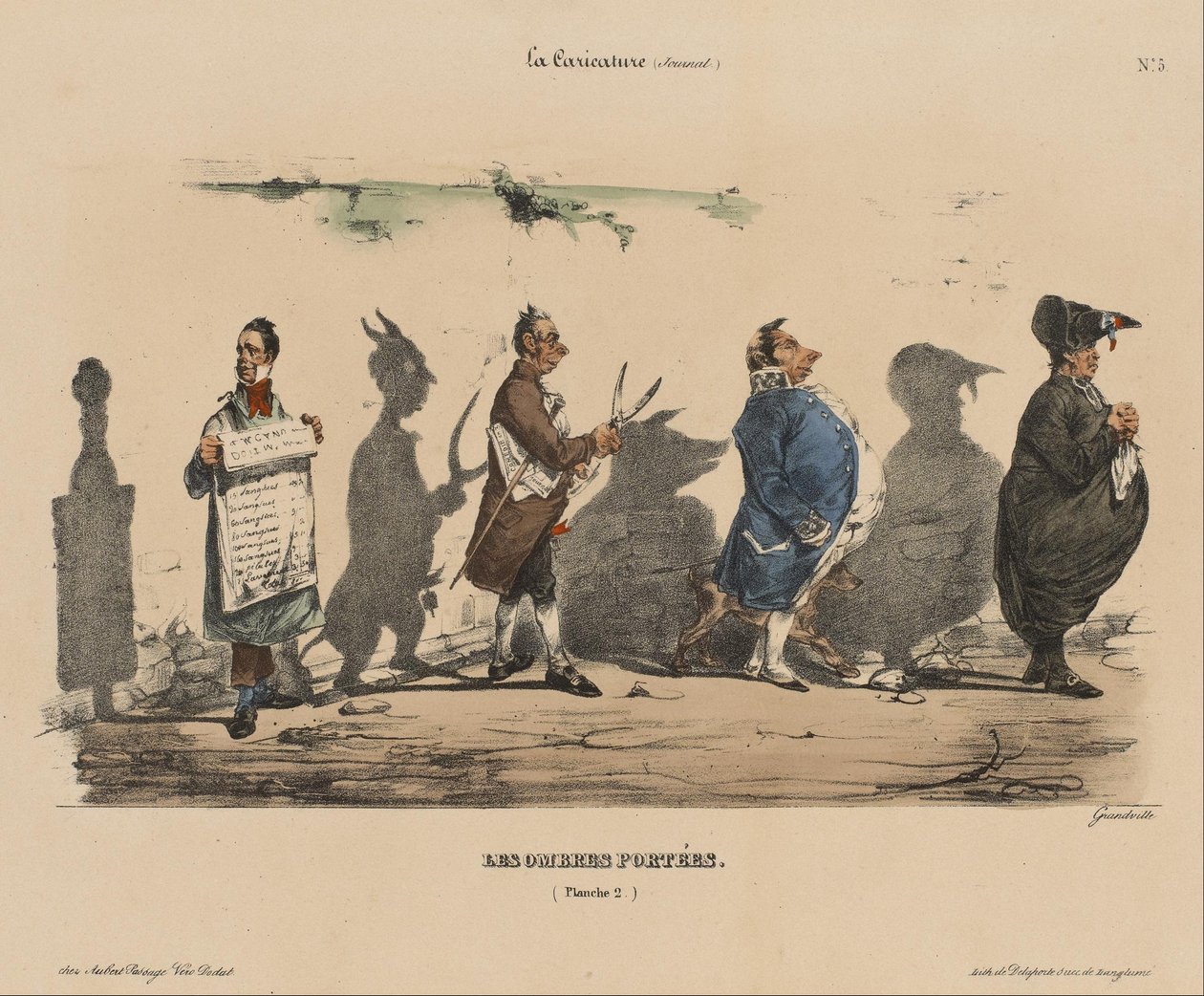 La Caricature; Les Ombres Portées, No. 5 - Jean Ignace Isidore Gérard
