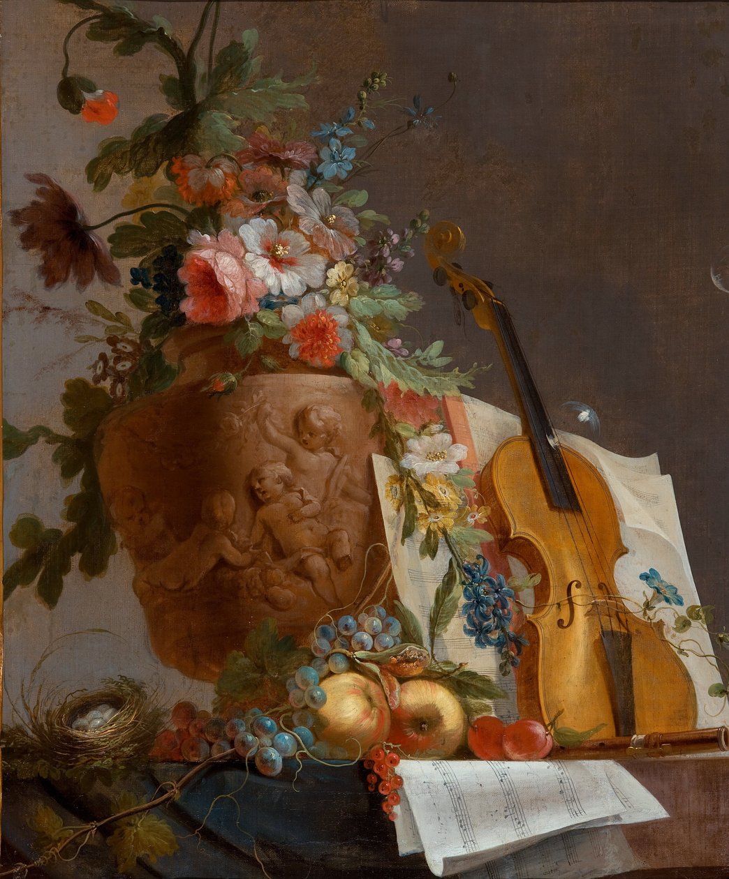 Nature morte avec fleurs et violon - Jean Jacques Bachelier
