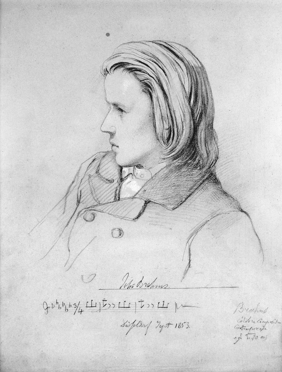 Johannes Brahms (1833-97) à vingt ans, 1853 - Jean Joseph Bonaventure Laurens