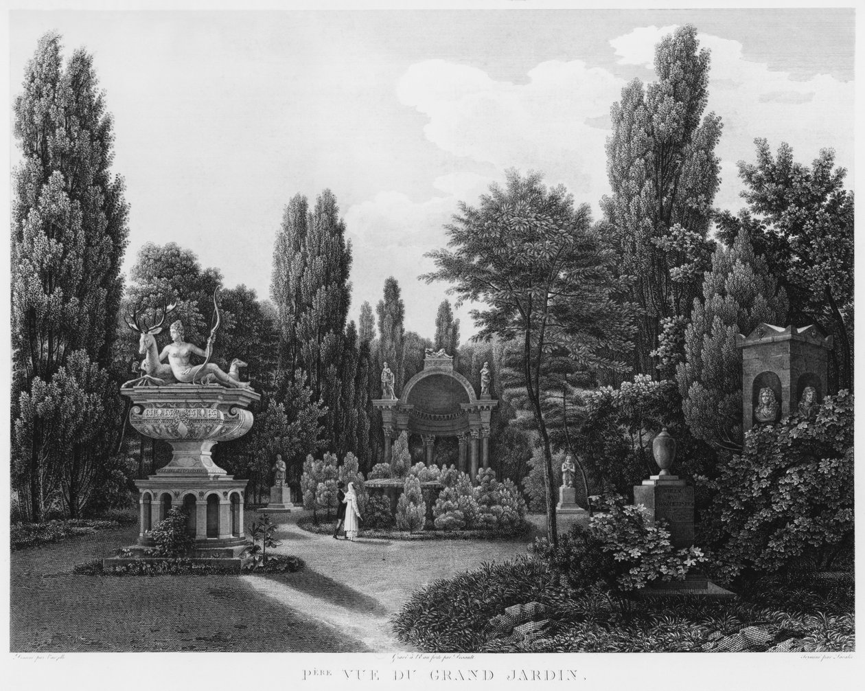 Première vue du grand jardin, Musée des Monuments Français, Paris, illustration de 