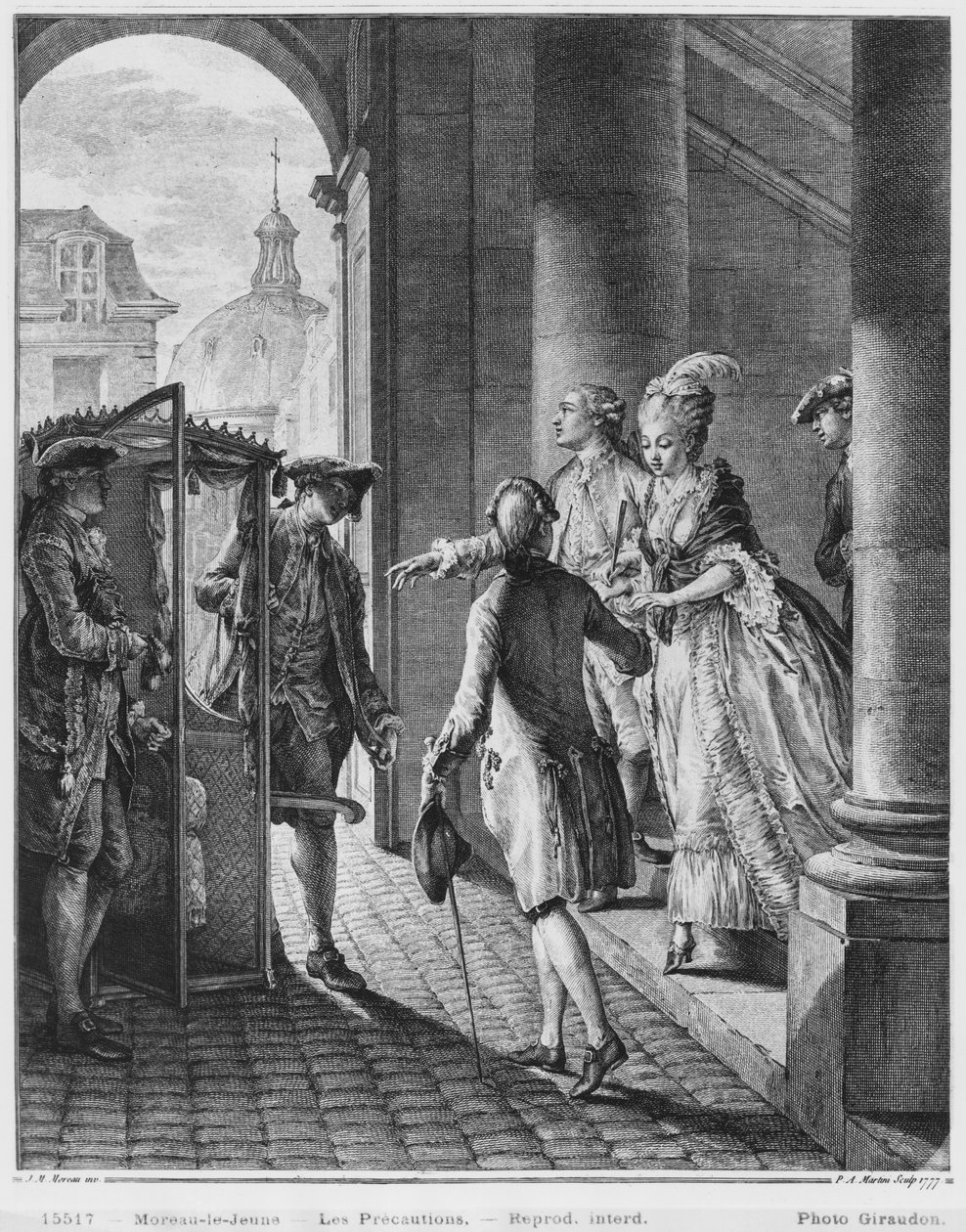 Les Précautions, gravé par Pietro Antonio Martini (1739-97) 1777 - Jean Michel the Younger Moreau