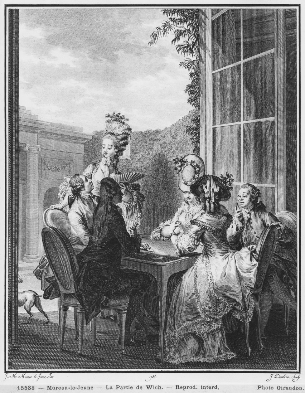 La partie de whist, gravée par Jean Dambrun (1741-après 1808) 1783 - Jean Michel the Younger Moreau