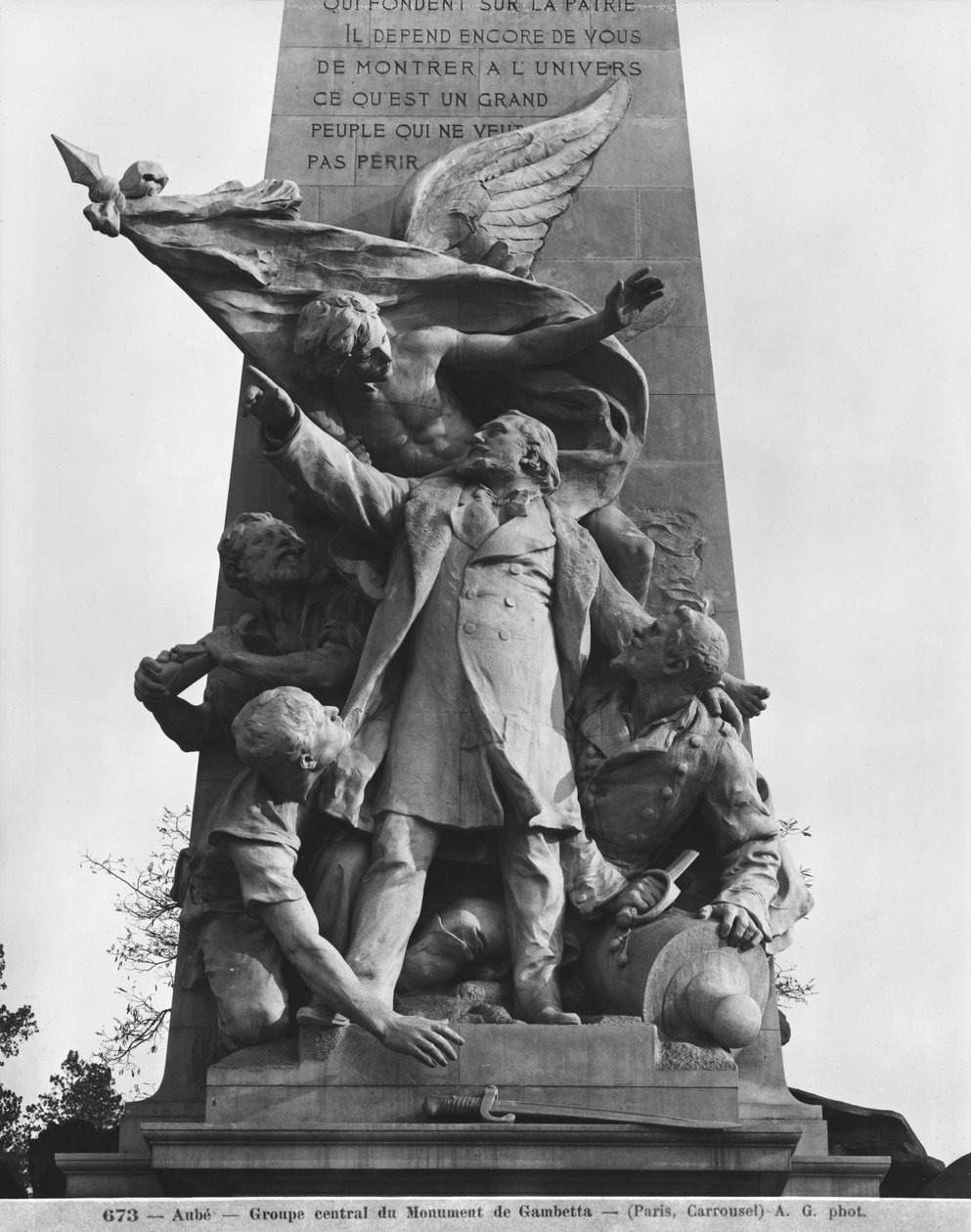 Monument à Léon Gambetta, groupe central, cour Napoléon, Louvre, 1888 (détail) - Jean Paul Aube
