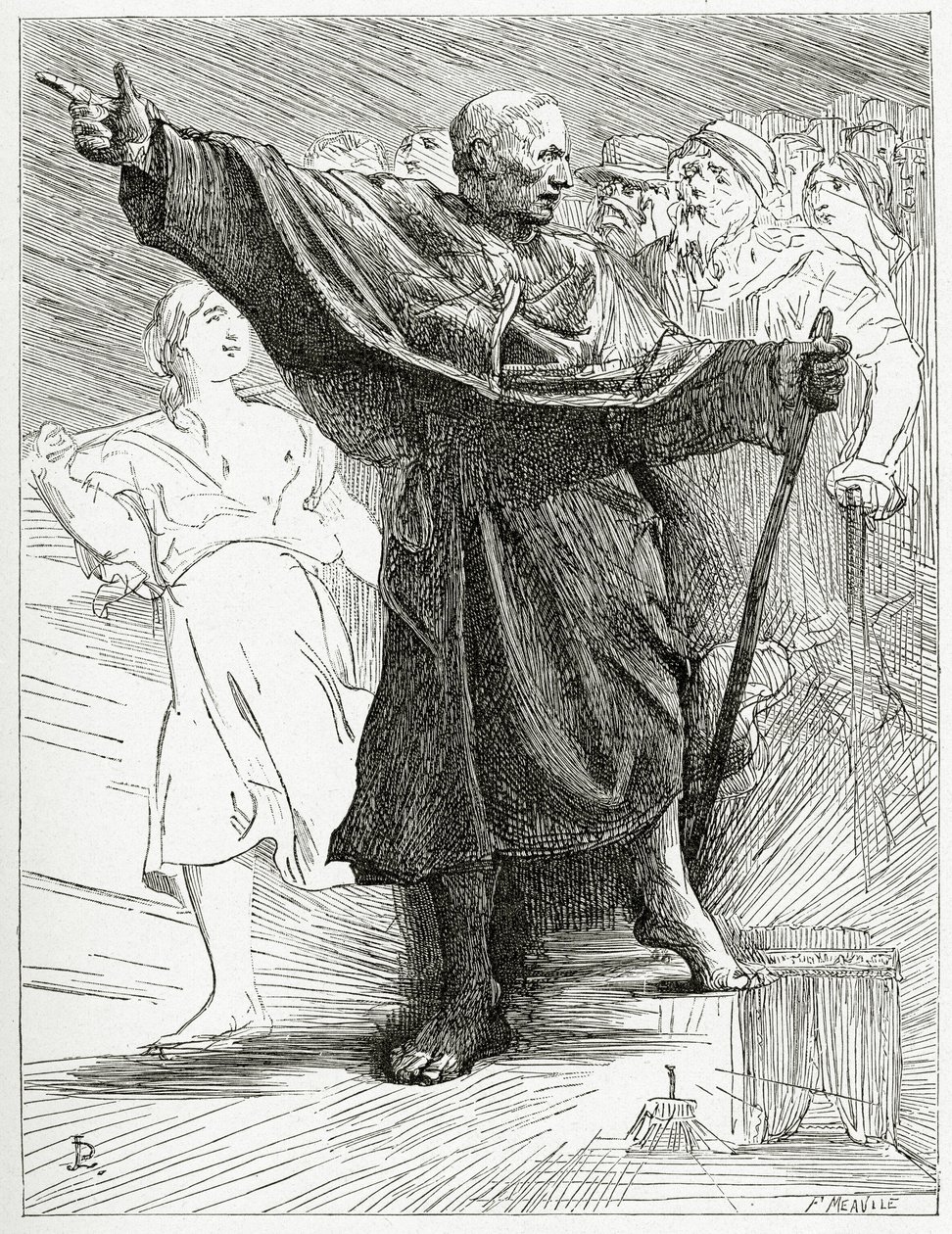 Le Pape, XIXe siècle (gravure en noir et blanc) - Jean Paul Laurens