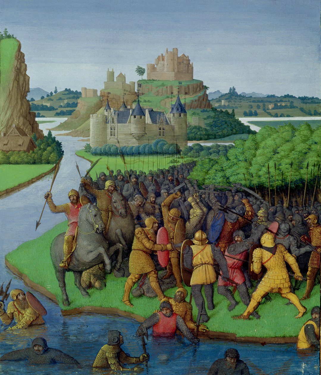Ms Fr 247 fol.270 Bataille entre les Maccabées et les Bacchides, illustration de 