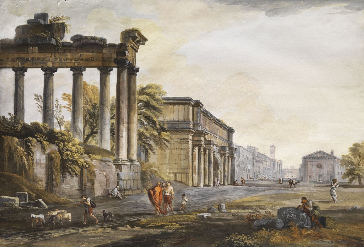 Caprice avec architecture en ruines - Jean Baptiste Lallemand