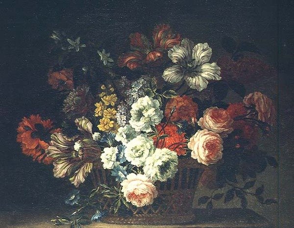 Nature morte avec des fleurs dans un panier - Jean Baptiste Monnoyer