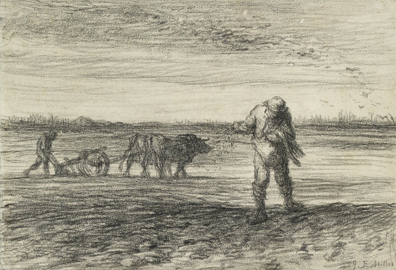Homme labourant et un autre semant, 1849 - 1852 - Jean Francois Millet