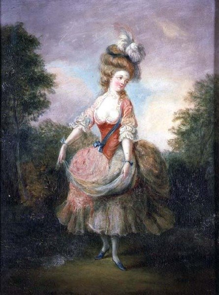 Danseuse avec un chapeau à plumes - Jean Frederic Schall