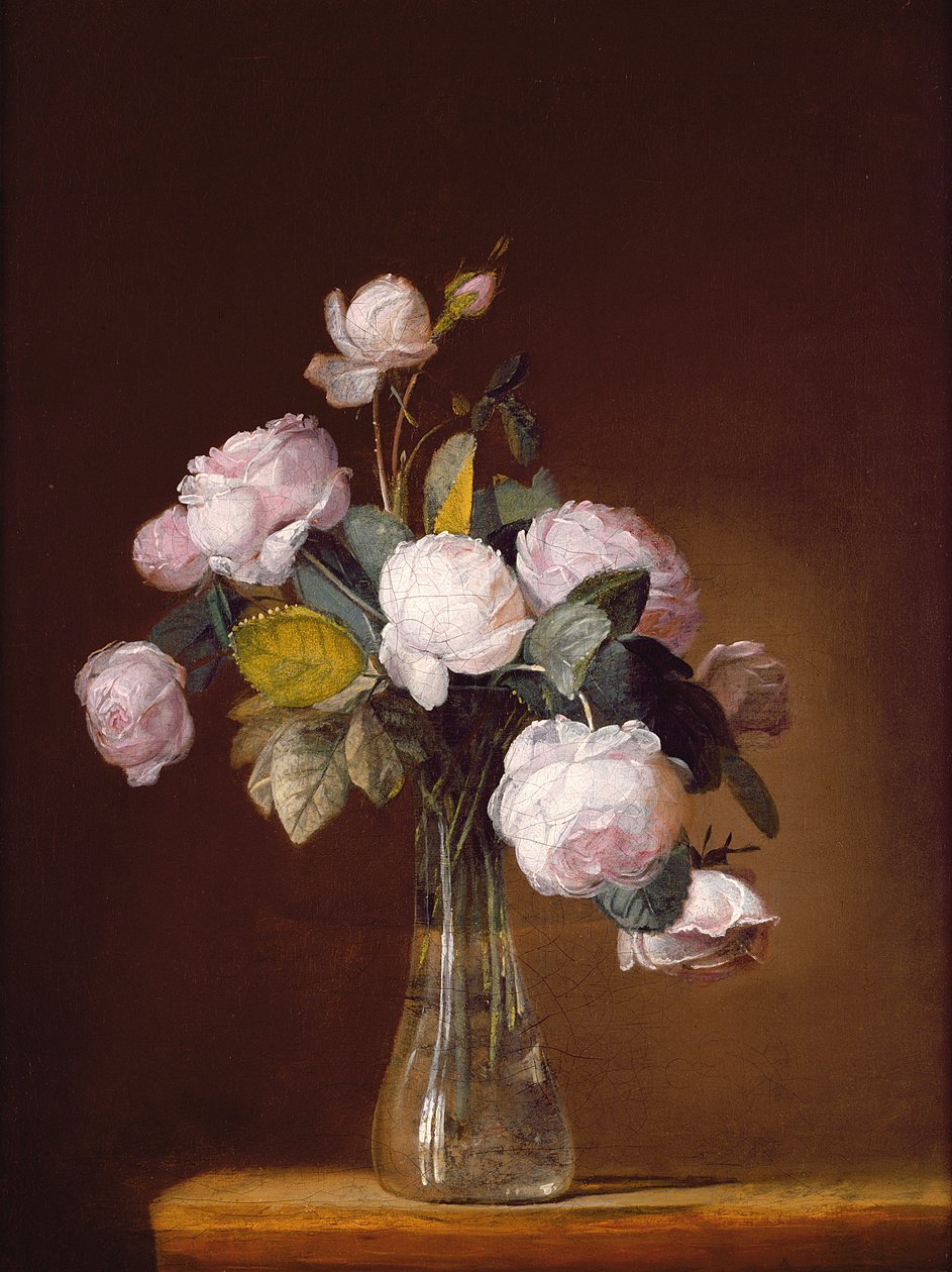 Roses sur un rebord de pierre - Jean Louis Prevost