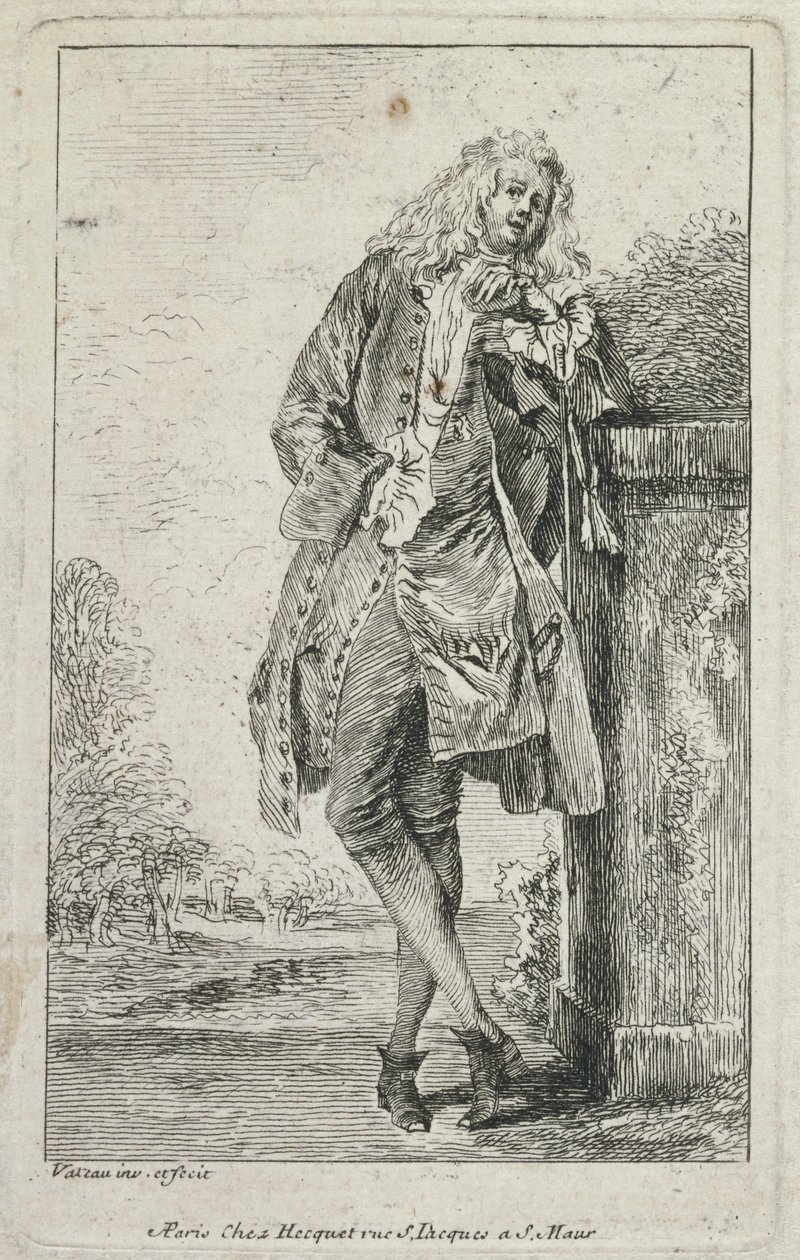 Figures de Mode: Homme Debout Acconde - Jean Antoine Watteau