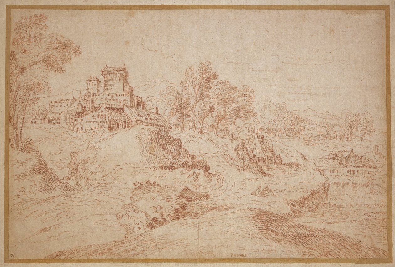 Paysage avec château - Jean Antoine Watteau
