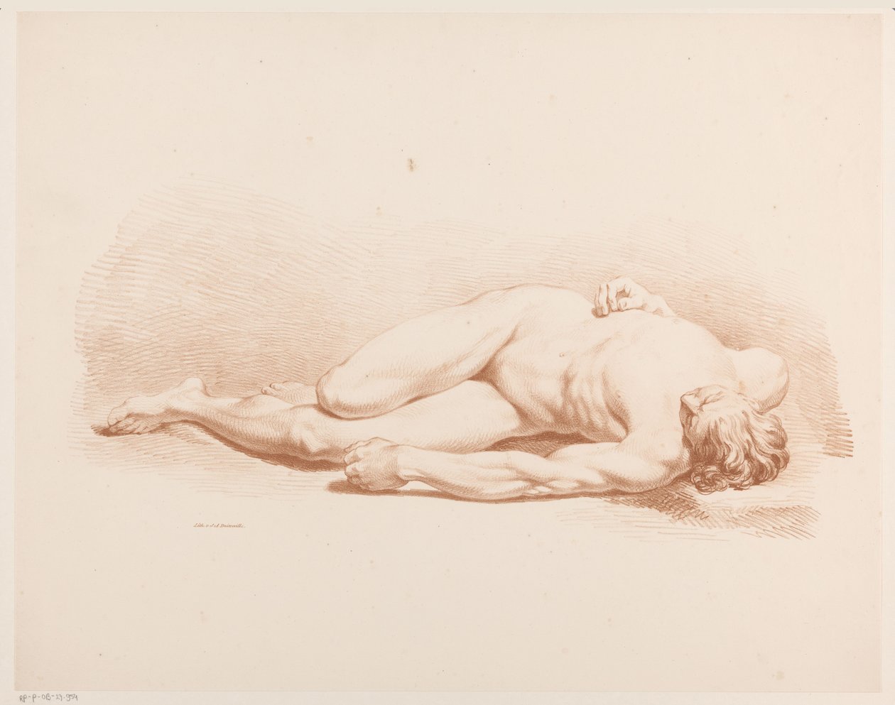 Homme nu allongé - Jean Augustin Daiwaille