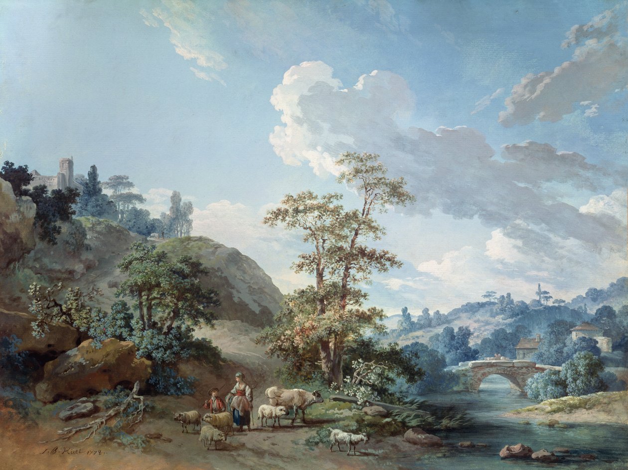 Pont dans une vallée, 1778 - Jean Baptiste Huet