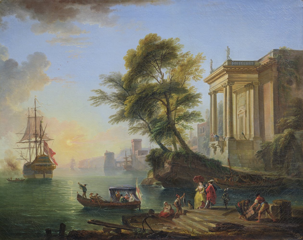 Marina, coucher de soleil - Jean Baptiste Lallemand