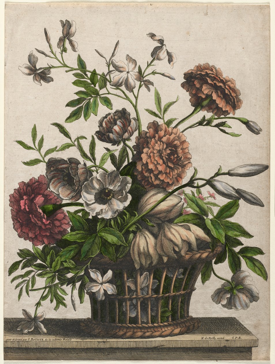 Soucis, anémone simple, jasmin... - Jean Baptiste Monnoyer I