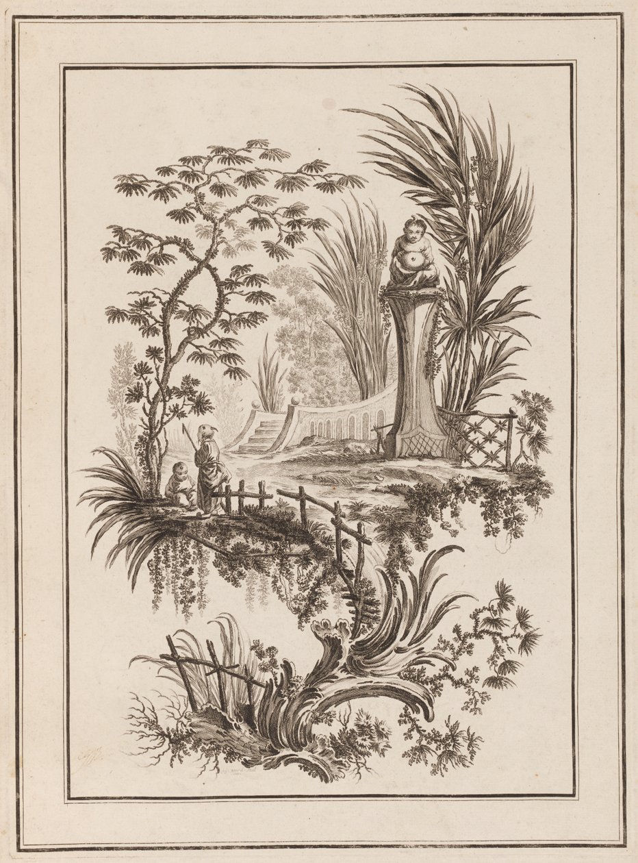 Figures dans un jardin - Jean Baptiste Pillement