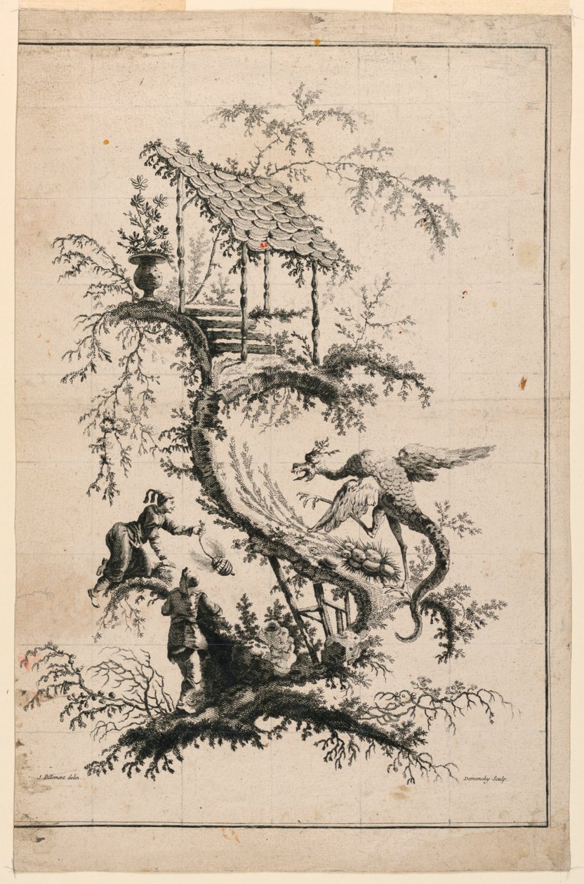 Assiette, de Suite de Jeu Chinois - Jean Baptiste Pillement