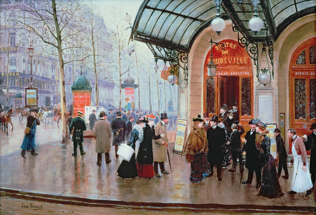 Devant le théâtre de vaudeville, Paris - Jean Beraud