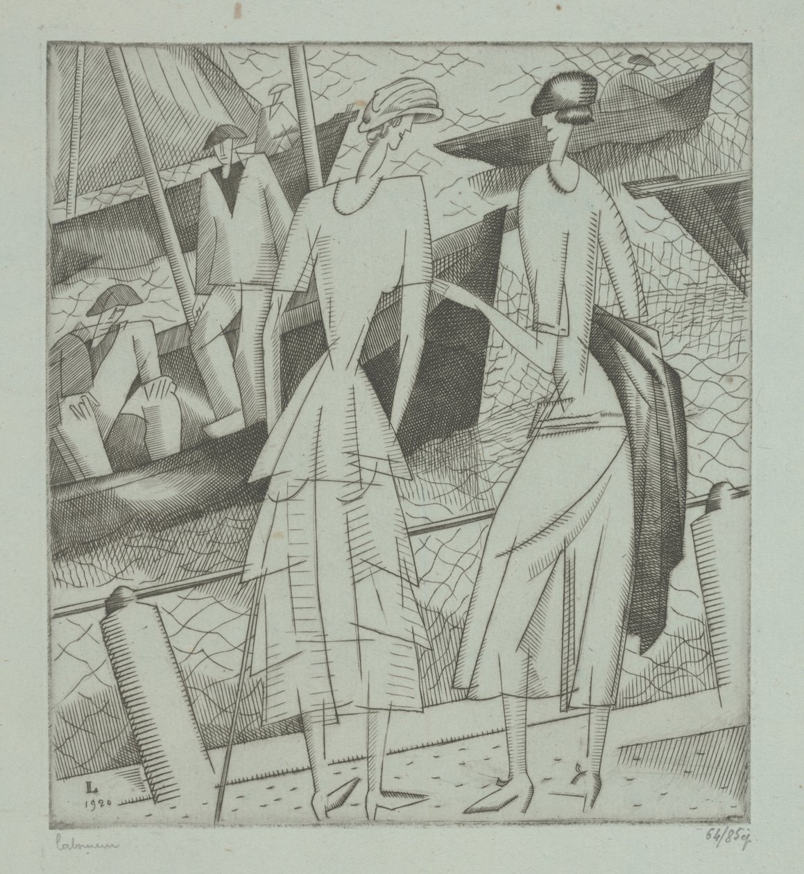 Jeunes femmes au port - Jean Emile Laboureur
