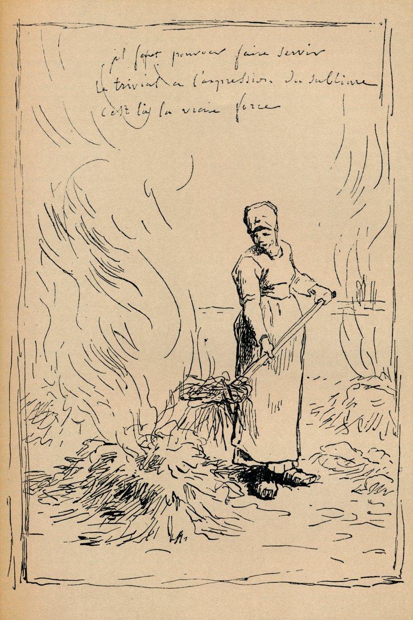 Paysanne brûlant des mauvaises herbes, XIXe siècle - Jean Francois Millet