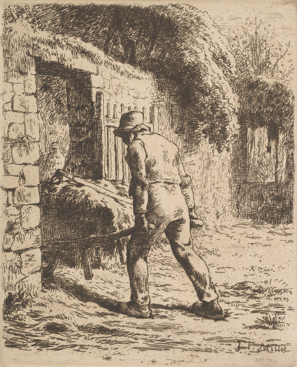 Paysanne poussant une brouette, 1855 - Jean Francois Millet