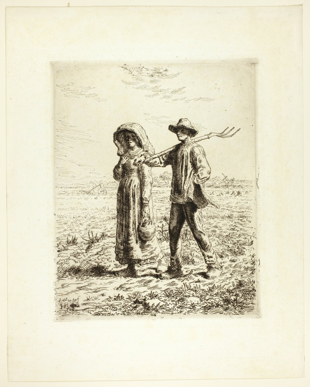 Paysans Allant Travailler - Jean Francois Millet