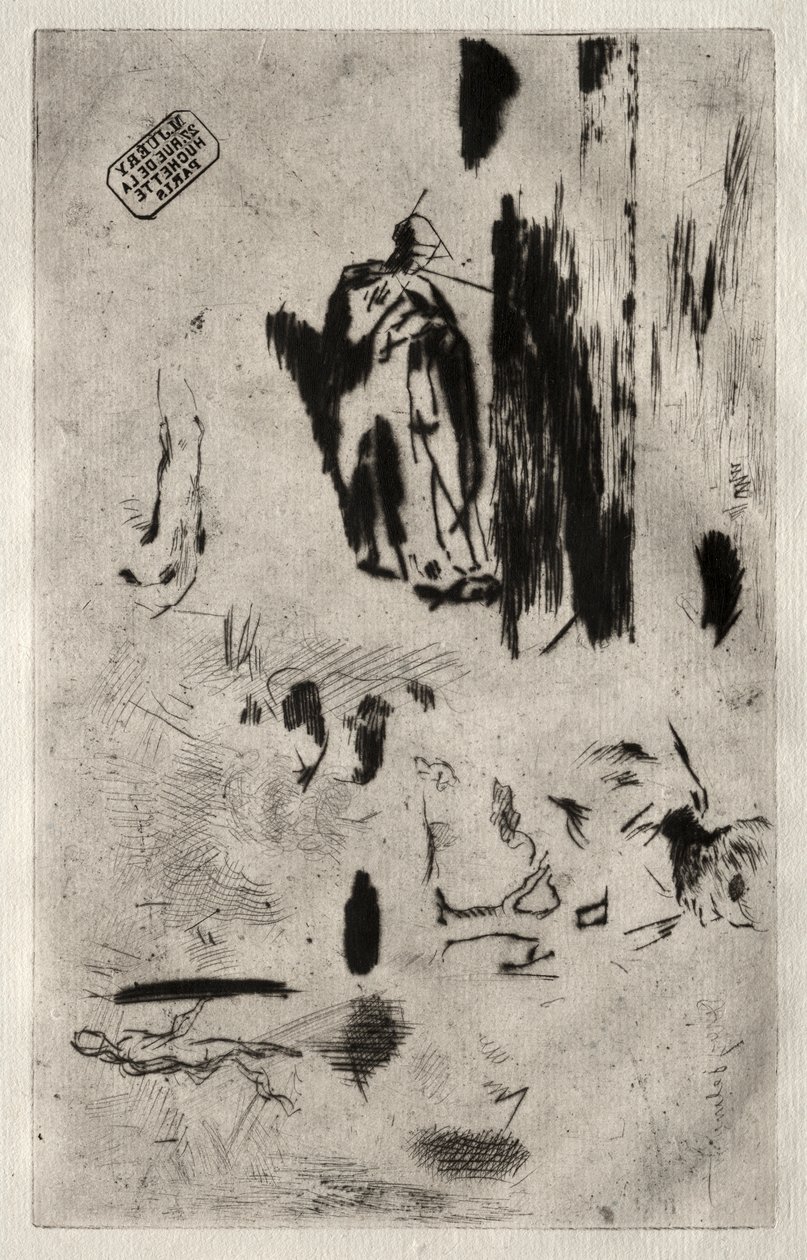 Assiette avec croquis - Jean Francois Millet