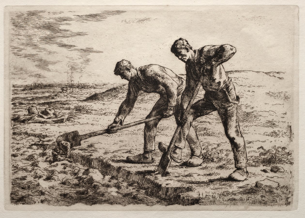 Les fouilleurs - Jean Francois Millet