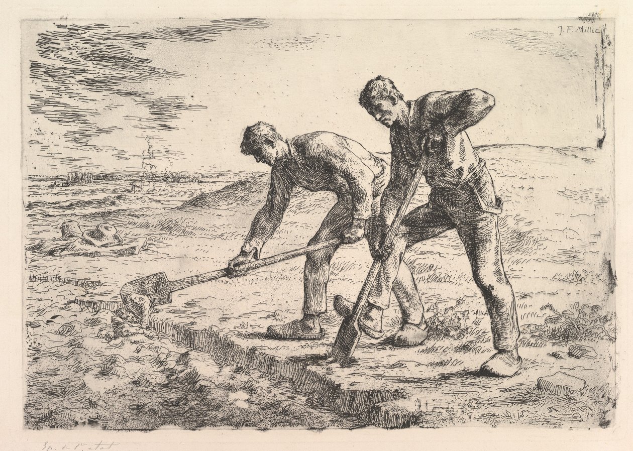 Les Fouilleurs, 1830-75. - Jean Francois Millet