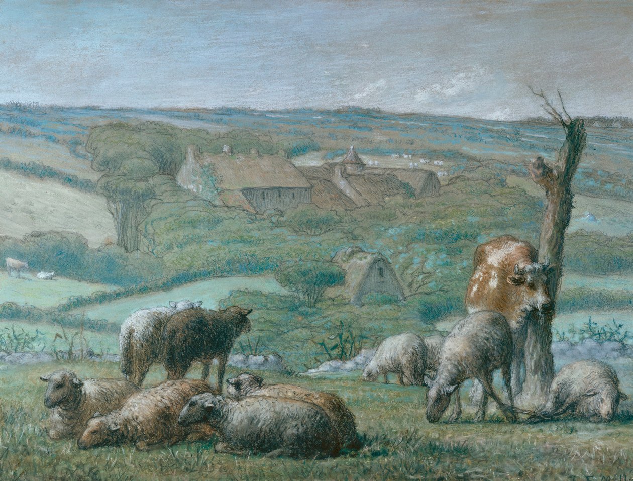 La Ferme à Lieu-Bailly, 1871 - Jean Francois Millet