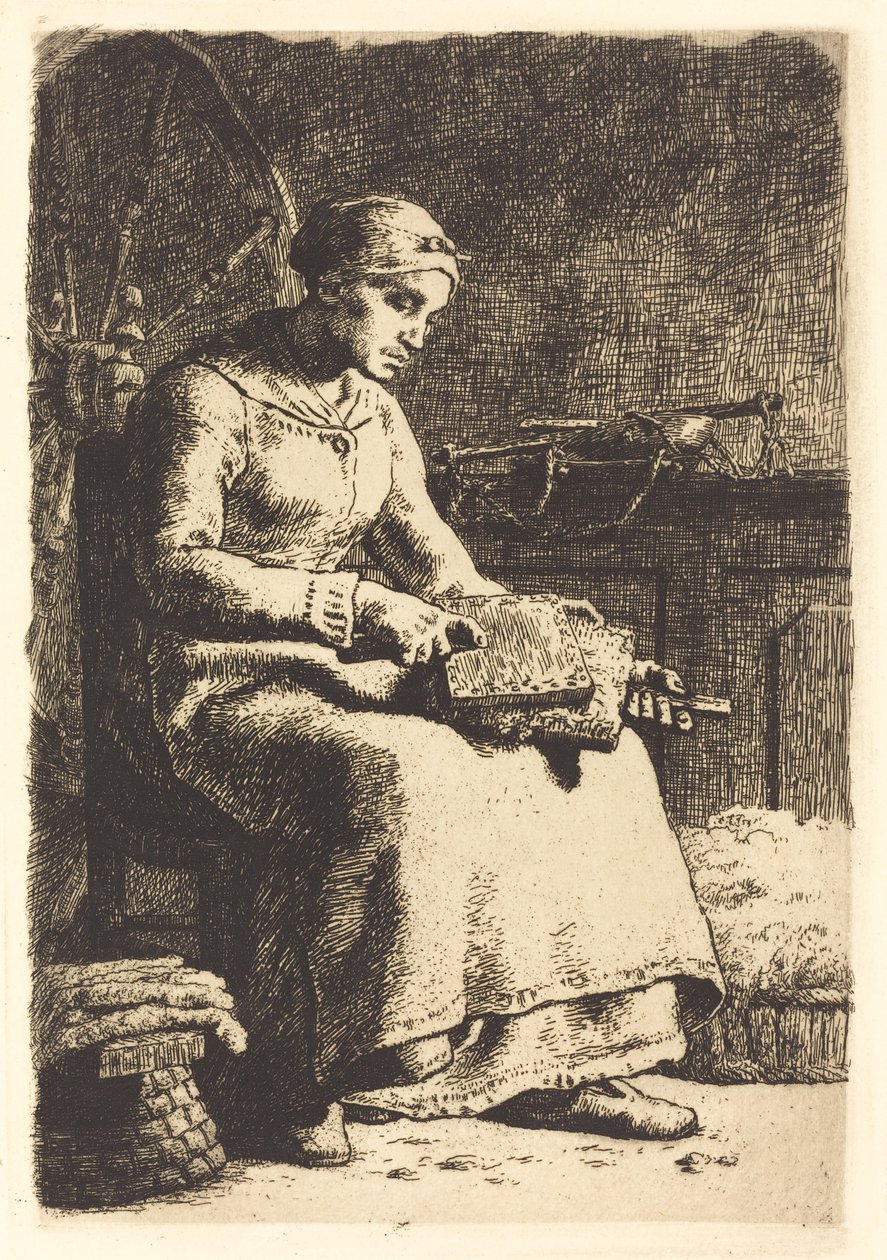 La cardeuse - Jean Francois Millet