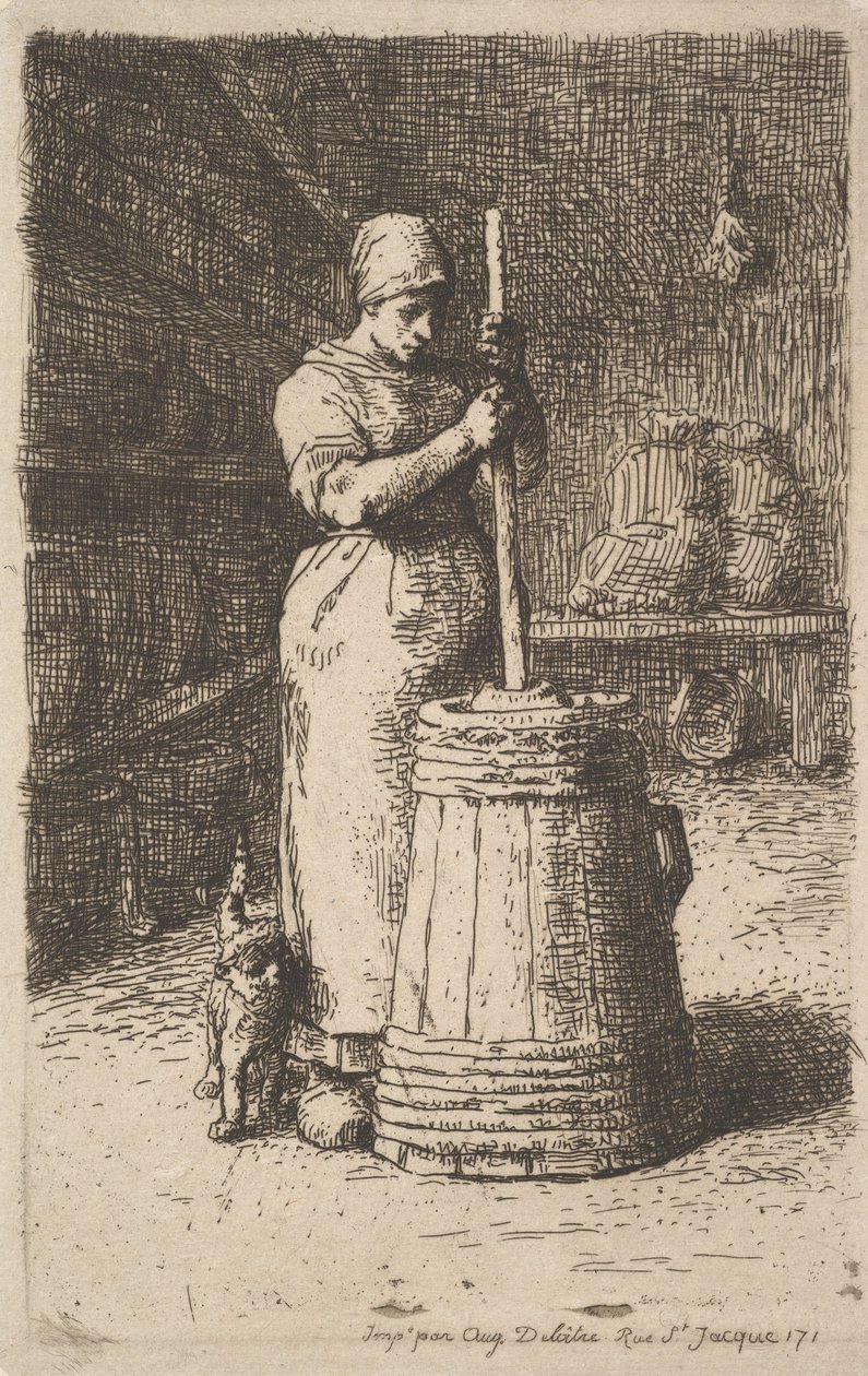 Femme barattant du beurre, 1855-56 - Jean Francois Millet