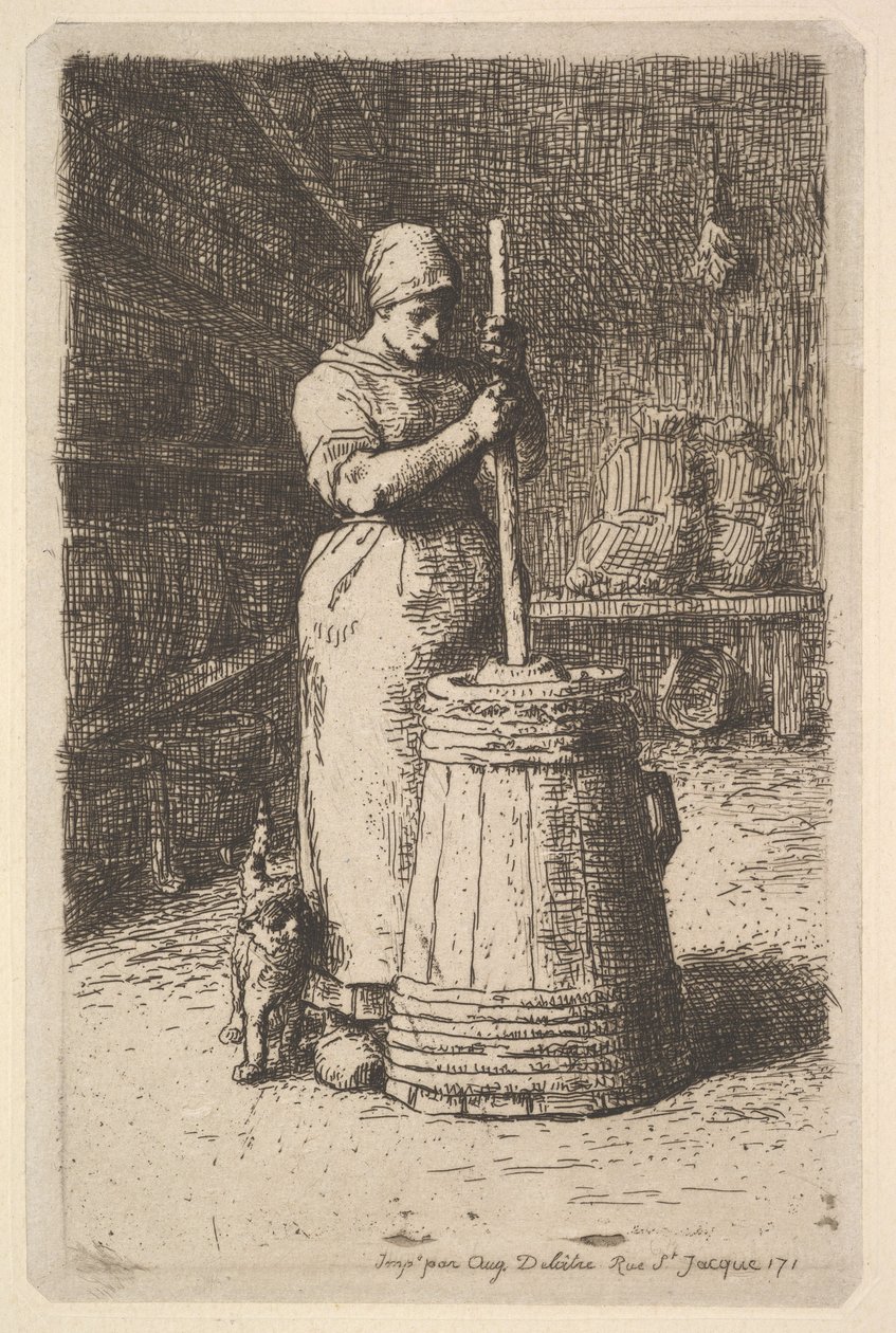 Femme barattant du beurre, 1855-56 - Jean Francois Millet