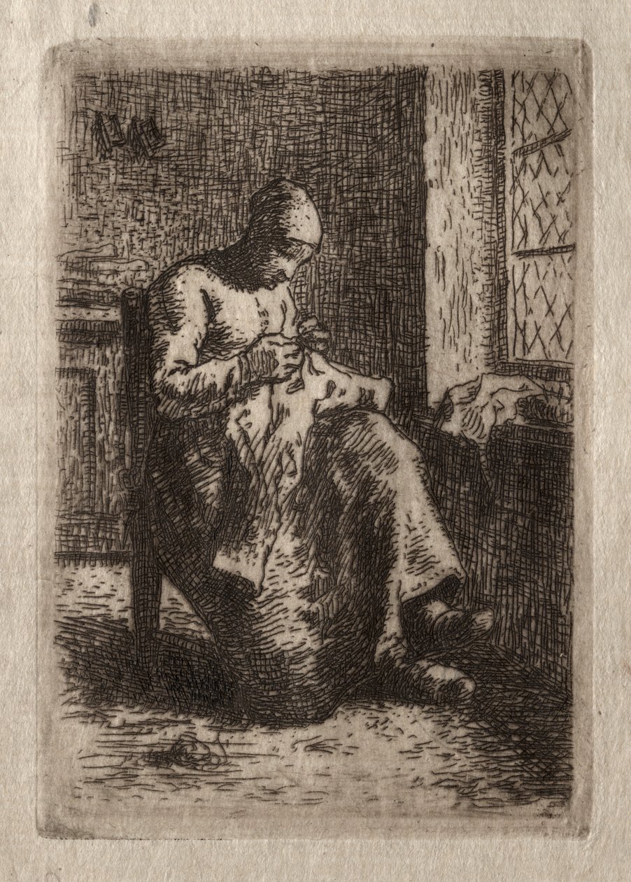 Femme cousant - Jean Francois Millet