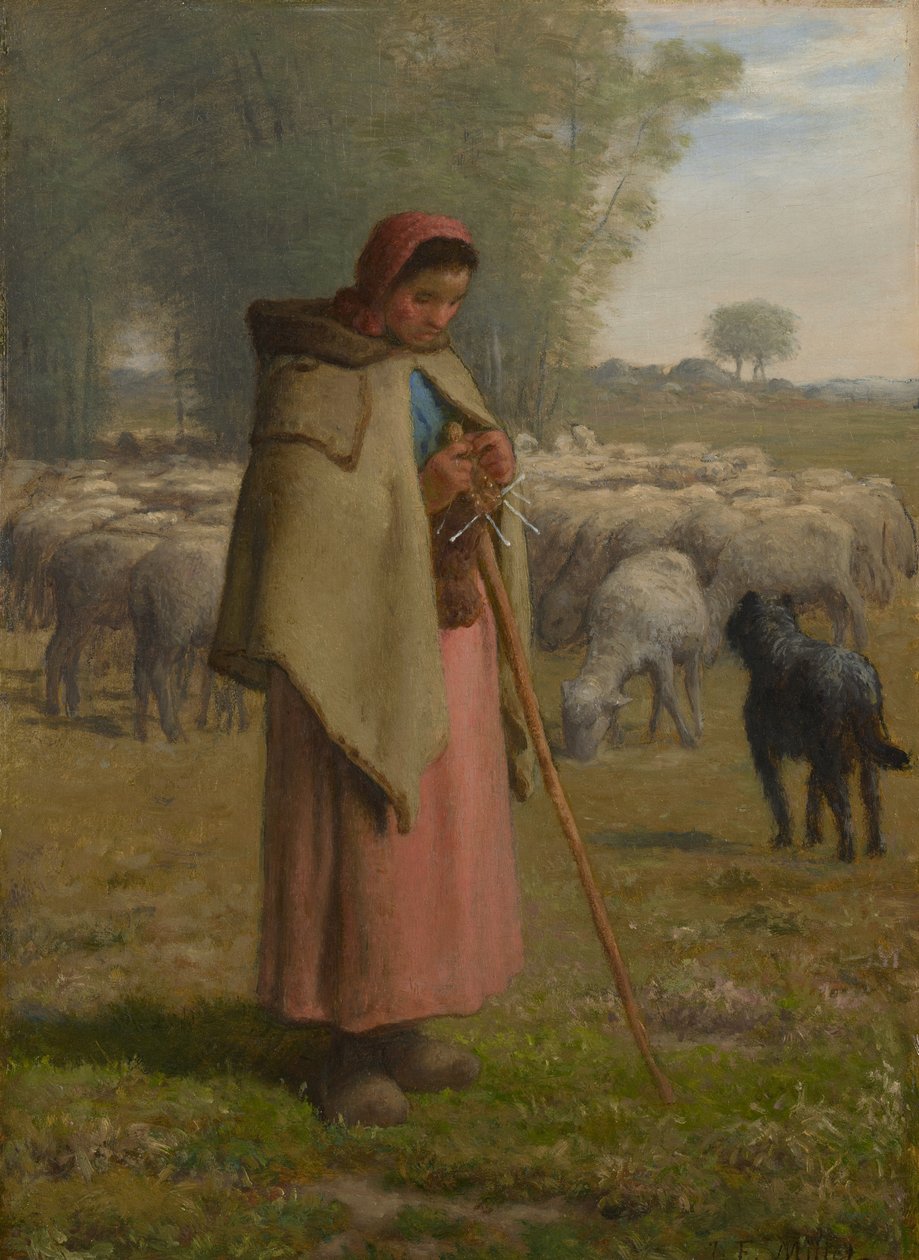 Jeune fille gardant ses moutons, c.1860-?62 - Jean Francois Millet