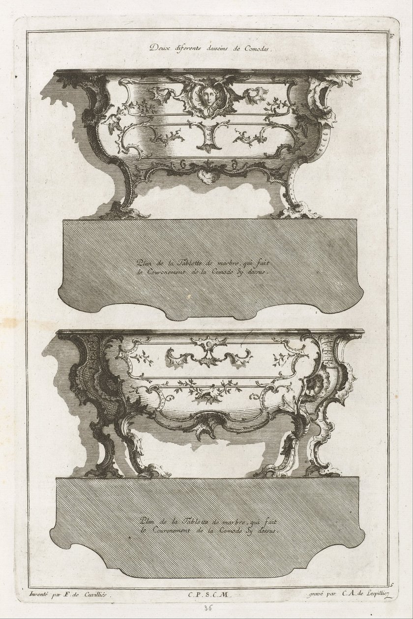 Livre de différents desseins de commodes - Jean François Cuvilliés