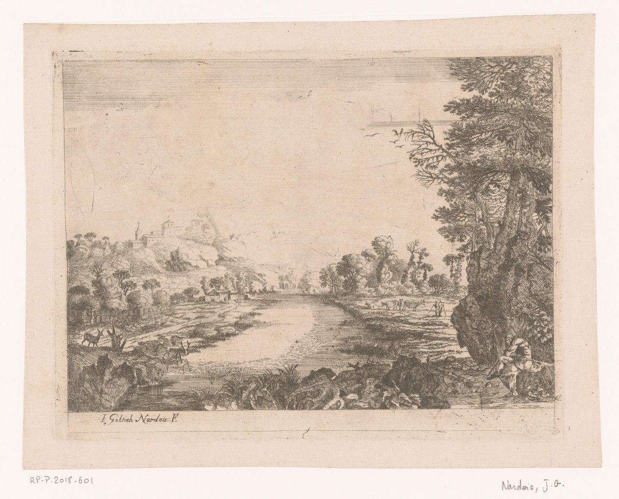 Paysage avec vue sur une rivière - Jean Galiot Nardois
