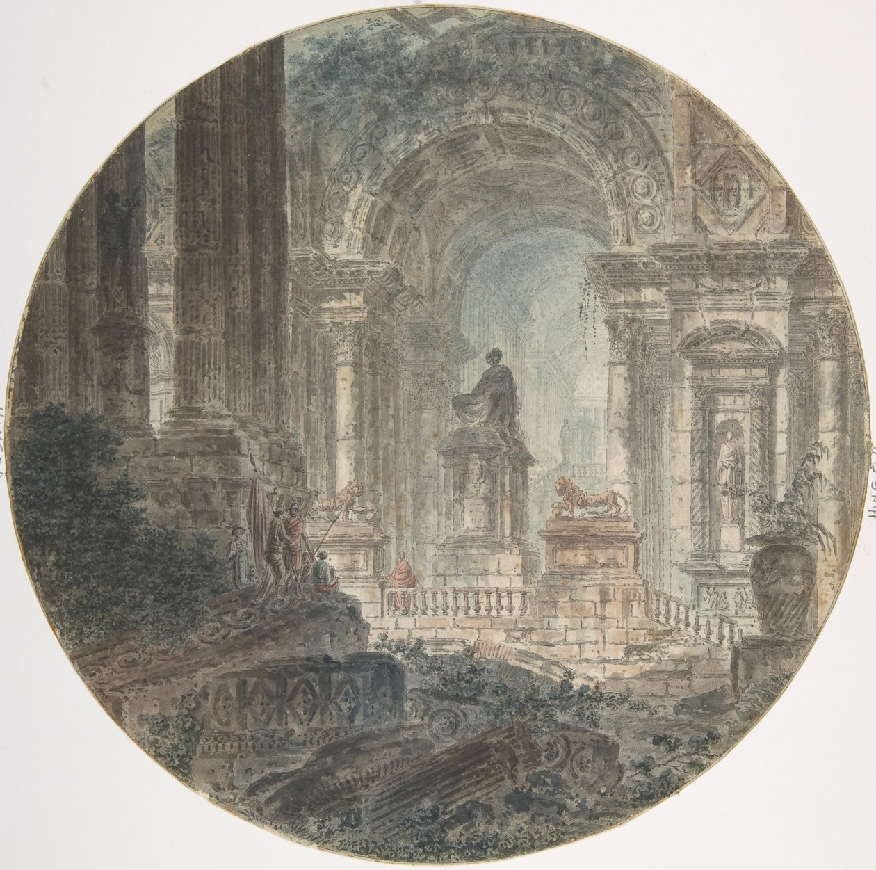Fantaisie architecturale, fin du XVIIIe siècle - Jean Henri Alexandre Pernet.