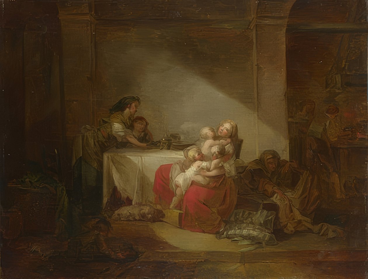 Intérieur, la mère heureuse - Jean Honore Fragonard