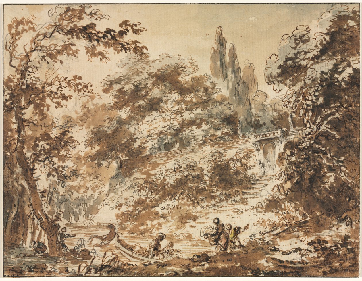 Scène dans un parc - Jean Honore Fragonard