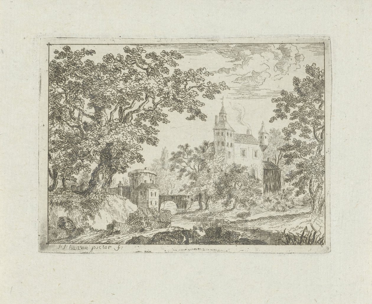 Château dans un paysage - Jean Joseph Hanson